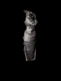 Unique Sheath V Neck Sleeveless Gray Knee Length Formal 7th Grade Homecoming Dresses Middle School Prom Dress Hoco Outfits HZ1121