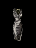 Unique Sheath V Neck Sleeveless Gray Knee Length Formal 7th Grade Homecoming Dresses Middle School Prom Dress Hoco Outfits HZ1121