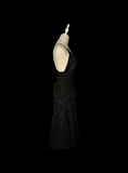 Vintage Mermaid Halter Chiffon Black Formal 7th Grade Homecoming Dresses Middle School Short Prom Dress Hoco Outfits HZ1121