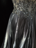 Unique A line Spaghetti Straps Gray Sleeveless Short Mini Green Formal 7th Grade Homecoming Dresses Middle School Prom Dress Hoco Outfits HZ1121