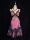 Vintage A Line Halter Pink Tulle Formal 7th Grade Homecoming Dresses Middle School Short Prom Dress Hoco Outfits HZ1121
