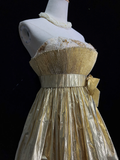 Unique Ball Gown Strapless Sleeveless Short Mini Gold Formal 7th Grade Homecoming Dresses Middle School Prom Dress Hoco Outfits HZ1121
