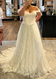 Princess Bridal Dress Mermaid Off The Shoulder Lace Wedding Dress With Short Sleeves Wedding Dresses Modest Wedding Gowns HZ1121