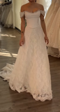 Princess Bridal Dress Mermaid Off The Shoulder Lace Wedding Dress With Short Sleeves Wedding Dresses Modest Wedding Gowns HZ1121