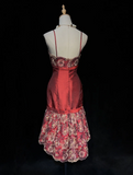 Trendy Mermaid Spaghetti Straps Rust Red Lace Short Formal 8th Grade Homecoming Dresses Middle School Prom Dress Hoco Outfits HZ1121