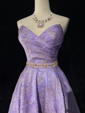 Unique A Line Sweetheart Satin Lilac Lace Short Mini Formal 7th Grade Homecoming Dresses Middle School Short Cocktail Night Dress Hoco Outfits HZ1121