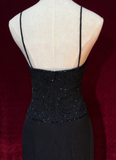 Unique A Line Spaghetti Straps Black Chiffon Short Mini Formal 7th Grade Homecoming Dresses Middle School Short Cocktail Night Dress Hoco Outfits HZ1121