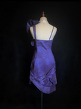Trendy Sheath Spaghetti Straps Grape Mini Short Formal 8th Grade Homecoming Dresses Middle School Cocktail Dress Hoco Outfits HZ1121