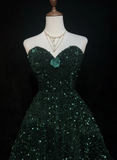 Trendy Ball Gown Sweetheart Dark Green Sequin Mini Short Formal 8th Grade Homecoming Dresses Middle School Hoco Dress Cocktail Outfits HZ1121