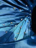 Vintage Ball Gown Spaghetti Straps Blue Satin Short Mini Formal 8th Grade Homecoming Dresses Middle School Cocktail Dress Hoco Outfits HZ1121
