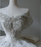 Princess Bridal Dress Ball Gown Off The Shoulder Tulle Wedding Dress With Short Sleeves Wedding Dresses Modest Wedding Gowns HZ1121