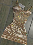 Unique Sheath Spaghetti Straps Sequin Short Mini Formal 7th Grade Homecoming Dresses Middle School Short Cocktail Night Dress Hoco Outfits HZ1121
