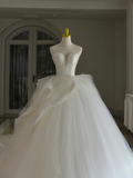 Princess Bridal Dress Ball Gown Sweetheart Tulle White Wedding Dress Long Wedding Dresses Modest Wedding Gowns HZ1121