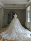 Princess Bridal Dress Ball Gown Sweetheart Tulle White Wedding Dress Long Wedding Dresses Modest Wedding Gowns HZ1121