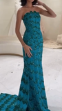 Elegant Sheath Strapless Blue Sequin Prom Dresses Party Dress Summer 22th Birthday Outfits 18th Birthday Dresses HZ1121