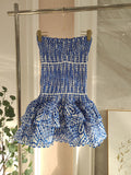 Cute Sheath Strapless Blue Lace Party Dress Graduation Dress Short Prom Dress Middle School Cocktail Dress Hoco Outfits HZ1121