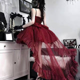 Cute Ball Gown Spaghetti Straps Burgundy Short Mini Formal 8th Grade Homecoming Dresses Middle School Cocktail Dress Hoco Outfits Lolita Dress HZ1121