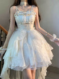 Goth Ball Gown Spaghetti Straps Tulle Short Mini Formal 8th Grade Homecoming Dresses Middle School Cocktail Dress Lolita Outfits HZ1121