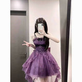 Cute Ball Gown Spaghetti Straps Grape Gotica Formal 8th Grade Homecoming Dresses Middle School Cocktail Dress Lolita Outfits Lolita Dress HZ1121