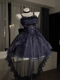 Sweet Ball Gown Spaghetti Straps Navy Blue Gotica Formal 8th Grade Homecoming Dresses Middle School Lolita Dress Hoco Outfits Lolita Outfit HZ1121