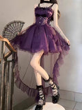 Gothic Ball Gown Spaghetti Straps Grape Short Mini Formal 8th Grade Homecoming Dresses Middle School Cocktail Dress Hoco Outfits Lolita Dress HZ1121