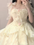 Cute Ball Gown Straps Ivory Tulle Formal 8th Grade Homecoming Dresses Middle School Lolita Dress Birthday Dress Lolita Outfits HZ1121