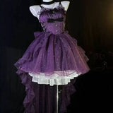 Gothic Ball Gown Spaghetti Straps Purple Short Mini Formal 8th Grade Homecoming Dresses Middle School Cocktail Dress Hoco Outfits Lolita Dress HZ1121