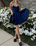 Cute A Line Spaghetti Straps Royal Blue Mini Short Formal 8th Grade Homecoming Dresses Middle School Semi Formal Hoco Dress Cocktail Outfits HZ1121