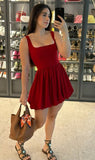 Modest A line Square Neck Burgundy Satin Short Formal 8th Grade Homecoming Dresses Middle School Semi Mini Formal Hoco Dress Cocktail Outfits HZ1121