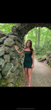 Classy Sheath Tight Spaghetti Straps Dark Green Sequin Formal 8th Grade Homecoming Dresses Middle School Hoco Dress Birthday Dress Hoco Outfits HZ1121