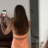 Modest A line Spaghetti Straps Orange Satin Short Formal 8th Grade Homecoming Dresses Middle School Semi Mini Formal Hoco Dress Backless Cocktail Outfits HZ1121