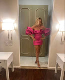 Classy Sheath Strapless Neck Pink Short Mini Formal 8th Grade Homecoming Dresses Middle School Hoco Court Dress 21st Birthday Dress Hoco Outfits HZ1121