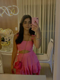 Classy A line Spaghetti Straps Pink Satin Short Mini Formal 8th Grade Homecoming Dresses Middle School Hoco Court Dress 20th Birthday Dress Hoco Outfits HZ1121