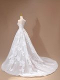 Princess Bridal Dress Ball Gown Sweetheart Lace White Wedding Dress With Appliques Wedding Dresses Modest Wedding Gowns HZ1121