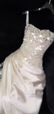 Luxury Mermaid Sweetheart White Satin Wedding Dress Modest Wedding Dresses Princess Wedding Gowns HZ1121