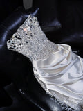 Luxury Mermaid Sweetheart White Satin Wedding Dress Modest Wedding Dresses Princess Wedding Gowns HZ1121