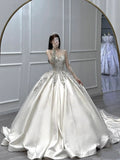 Romantic Wedding Gown Bridal Dress Ball Gown Sweetheart Wedding Dress White Lace Wedding Dresses Modest Wedding Gowns HZ1121