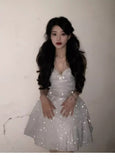 Classy A Line Spaghetti Straps Sequin White Short Mini Formal 8th Grade Homecoming Dresses Middle School Hoco Court Dress 21st Birthday Dress Hoco Outfits HZ1121