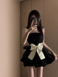 Classy Ball Gown Strapless Little Black Dress Short Mini Formal 8th Grade Homecoming Dresses Middle School Hoco Court Dress 21st Birthday Dress Hoco Outfits HZ1121