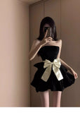 Classy Ball Gown Strapless Little Black Dress Short Mini Formal 8th Grade Homecoming Dresses Middle School Hoco Court Dress 21st Birthday Dress Hoco Outfits HZ1121