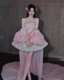 Sexy Ball Gown Scoop Neck Champagne Beads Sequin Mini Short Formal 8th Grade Homecoming Dresses Middle School Short Cocktail Dress Hoco Outfits HZ1121