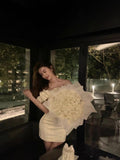 Classy Sheath Off The Shoulder White Satin Short Mini Formal 8th Grade Homecoming Dresses Middle School Hoco Court Dress 16th Birthday Dress Hoco Outfits HZ1121