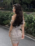 Sexy Sheath Spaghetti Straps Sequin Short Mini Formal 8th Grade Homecoming Dresses Middle School Hoco Court Dress 21st Birthday Dress Hoco Outfits HZ1121