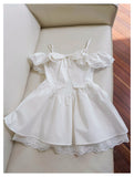 Cute A Line Spaghetti Straps White Grad Dress Inspo Short Mini Formal 8th Grade Homecoming Dresses High School Hoco Court Dress Graduation Dress Hoco Outfits HZ1121