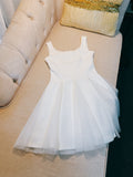 Cute A Line Square White Grad Dress Inspo Short Mini Formal 8th Grade Homecoming Dresses High School Hoco Court Dress Graduation Dress Hoco Outfits HZ1121