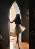 Cute A Line Square White Grad Dress Inspo Short Mini Formal 8th Grade Homecoming Dresses High School Hoco Court Dress Graduation Dress Hoco Outfits HZ1121