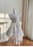 Cute A Line One Shoulder White Satin Short Mini Formal 8th Grade Homecoming Dresses High School Hoco Court Dress Graduation Dress Cocktail Outfits HZ1121