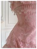 Cute A Line Spaghetti Straps Pink Lace Grad Dress Inspo Formal 8th Grade Homecoming Dresses High School Hoco Court Dress Graduation Dress Hoco Outfits HZ1121