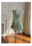Cute A Line Spaghetti Straps Sage Green Chiffon Grad Dress Inspo Short Mini Formal 8th Grade Homecoming Dresses High School Hoco Court Dress Graduation Dress Hoco Outfits HZ1121
