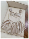 Simple A Line Square Champagne Chiffon Short Mini Formal 8th Grade Homecoming Dresses High School Hoco Court Dress Graduation Dress Cocktail Outfits HZ1121